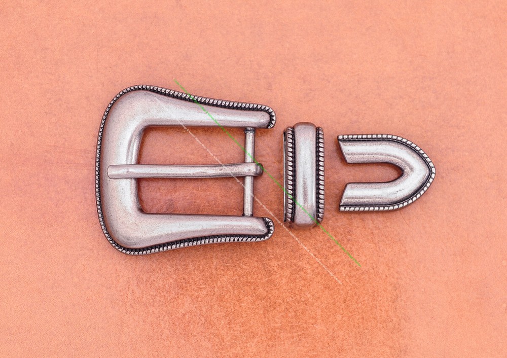 Classic Antique Silver Western Rope Side Belt Buckle Set Fits 25mm Belt Strap