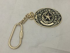 3 piece box set Great Seal of Texas Buckle Belt Buckle, Bolo & Key Ring Gold