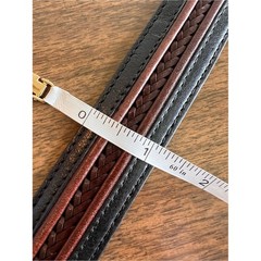 VTG ONYX by Brighton Two Tone Leather Belt Men 42 Silver Buckle Western Rodeo