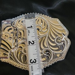 Saint jude San Judas Western belt Buckle Gold Silver Heavy gold silver Red Stone