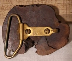 Wood Burl Belt Buckle Solid Brass Hardware Frame Style 1.5&Prime; Fit Brown