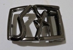 AUTH. SALVATORE FERRAGAMO GUNMETAL SF BELT BUCKLE FOR 1.3&Prime; WIDE BELT STRAP