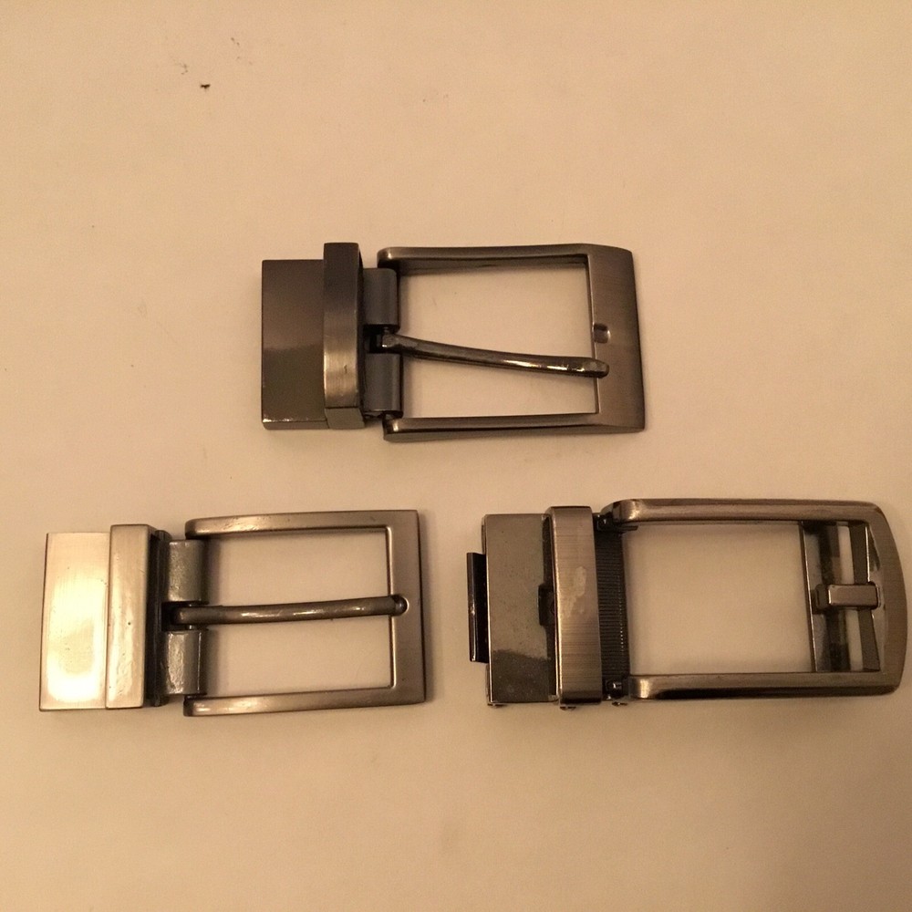Belt Buckle Lot of 3 Silver/Grey Toned – Great For Belt Creators