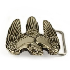 German silver belt buckle Fighting Falcon, Hunting falcon sculptural belt buckle