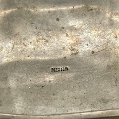Vintage Mexico Abalone Shell Mosaic Leaf Belt Buckle Iridescent Oval Artisan