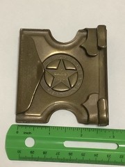 Anson Mills TEXAS RANGERS BRASS BELT BUCKLE Made In Worcester Mass.