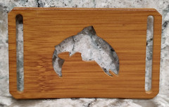 GRIP6 BELT BUCKLE – NATURALIST SALMON FISH – BAMBOO WOOD FINISH – 1.5 INCH WIDE