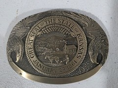 GREAT STATE SEAL OF THE STATE OF KANSAS First EDITION Belt Buckle