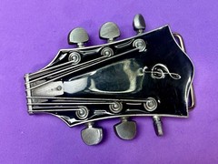 Guitar Head Stack Tuning Keys Black Enamel Cutout Belt Buckle by Jean&rsquo;s Friend