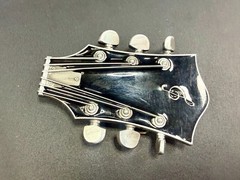 Guitar Head Stack Tuning Keys Black Enamel Cutout Belt Buckle by Jean&rsquo;s Friend
