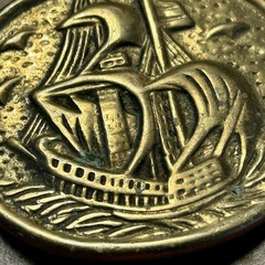 Unbranded Sailing Ship Belt Buckle Mens OS Brass Good Nautical Vintage