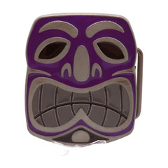 Men Women Silver Metal Belt Buckle Tiki Mask Statue Animation Travel Vacation
