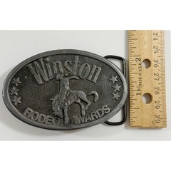 Winston Belt Buckle Mens OS Silver Rodeo Awards Cowboy Bronc Rider Vintage