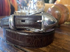 Old Pawn James Reid Style Sterling Silver Belt Buckle Nu Belt 35-38-1.3/8”-1”✅