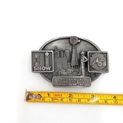 1987 Great Bend KS Belt Buckle Windmill Barn Farming Agriculture 3I Kansas