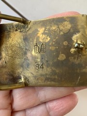 1980&rsquo;s Artist Signed DMB Brass Copper, Silver Brutalist Studio Art BELT BUCKLE X