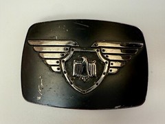 Thunderbird Shield Wings Crest Logo Enameled Belt Buckle Chrome Brand #6172