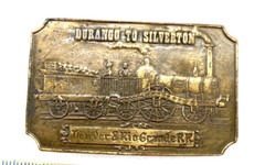 Vintage Brass Durango–Silverton Belt Buckle Denver & Rio Grande Railroad USA