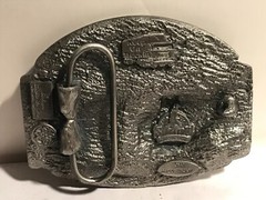 King of the Road Belt Buckle semi truck driver 1992 Siskiyou Buckle Co. USA Made