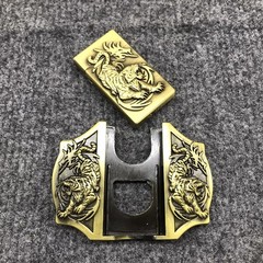 Antique Brushed Tiger Belt Buckle with Lighter, Stock in US