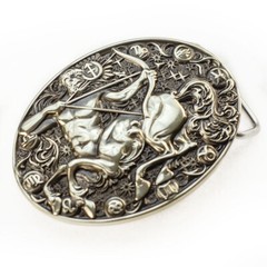 Sagittarius german silver belt buckle, Horoscope Astrological Zodiac Sign buckle