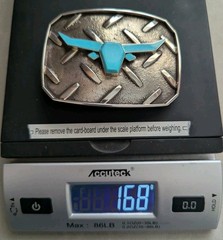 Douglas Magnus Santa Fe Turquoise Longhorn Sterling Diamond Plate Trophy Buckle