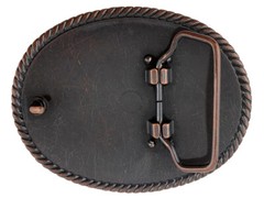 WESTERN COPPER COLOR ROPE EDGE FLORAL ENGRAVED BELT BUCKLE FITS 1-1/2&Prime; WIDE BELT