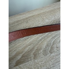 Jos. A. Bank Mens Cognac Brown Fine Italian Leather Dress Belt Gold Buckle 42