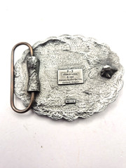 Vintage Siskiyou Pewter Belt Buckle 2.5&Prime; Southwestern Made In USA Stone Center