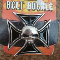 Metal Skull Belt Buckle Chopper Skeleton Gothic Biker Costume Mens Women Unisex