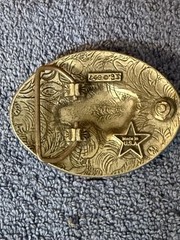 Vintage EGE American Bison Pewter Belt Buckle Buffalo 1993 Made In USA