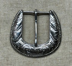 Lot 3 Western Vintage Style Engraved Belt Buckles Silver Tone Floral Scroll