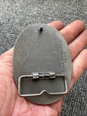 Vintage 1977 The Kinney Co « CARL » Heavy Duty Oval Metal Belt Buckle Q99