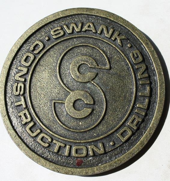 Grundy Virginia Swank Construction Drilling Logo Cast Metal Belt Buckle +