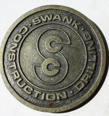 Grundy Virginia Swank Construction Drilling Logo Cast Metal Belt Buckle +