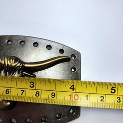 Vintage Longhorn Steer Belt Buckle Silver Gold Tone Western Cowboy Rodeo 4.25&Prime;