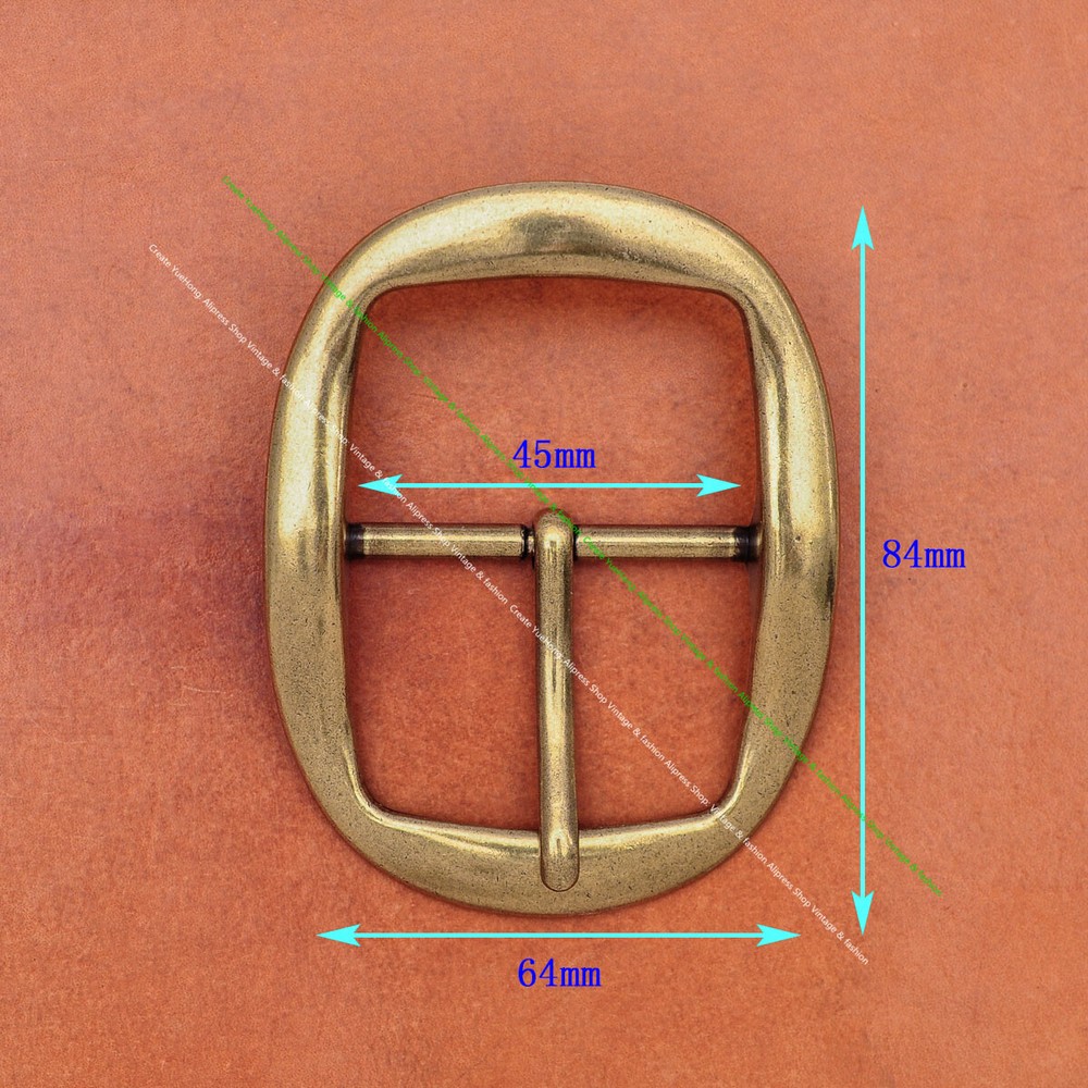 Heavy Brass Huge Western Center Bar Pin Belt Buckle for Leather Belt Fit 45mm