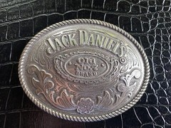 Jack Daniel’s Belt Buckle Old No. 7 Silvertone Oval Chunky 4” X 3” 2005 1.75”