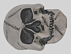 Skull Belt Buckles Costume Skeleton Halloween Party Tribal Gunmetal Gray Vintage
