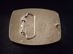 PUERTO RICO P. RICO METAL BELT BUCKLE w/ENAMEL.RWD WHITE BLUE FLAG