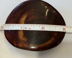 3” Wood Slice Vintage Belt Buckle W/ Solid Brass Hardware