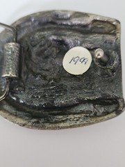 1984 Bergamot Brass Works Horseshoe Vintage Belt Buckle with Horses