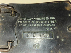 Vintage 1973 Brass Wells Fargo & Co. Belt Buckle W F 295 3.5&Prime; x 2.5&Prime;