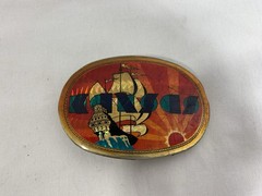 Vintage 1977 “Kansas “ Band Pacifica Oval Belt Buckle Album Cover Designs