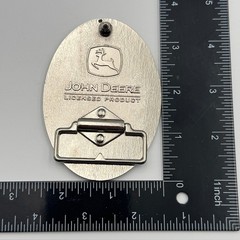 John Deere Belt Buckle Nothing Runs Like A Deere Silver Green Logo Diamond Plate