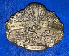 SISKIYOU THE AMERICAN VETERAN COMMEMORATIVE BELT BUCKLE 1987 LIMITED ED.186/2500