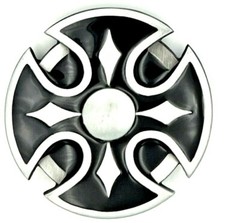 Round Celtic Iron Cross Biker Gothic Enameled Belt Buckle New