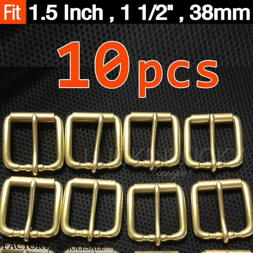 10 pcs Mens Brass Roller Belt Buckle,Single Prong Replacement Buckele Fit 1-1/2&Prime;