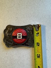 Number 8 NASCAR Car Racing? Western Framed Centerpiece Belt Buckle