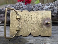 70s « HUGH » Brass Belt Buckle By Baron Buckles